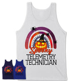 Spooky Telemetry Technician Shirt, Halloween Rainbow Shirt for Women, Funny Pumpkin Shirt for Telemetry Technician, Halloween Gift