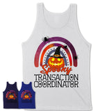 Spooky Transaction Coordinator Shirt, Halloween Rainbow Shirt for Women, Funny Pumpkin Shirt for Transaction Coordinator, Halloween Gift