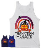 Spooky Transition Manager Shirt, Halloween Rainbow Shirt for Women, Funny Pumpkin Shirt for Transition Manager, Halloween Gift