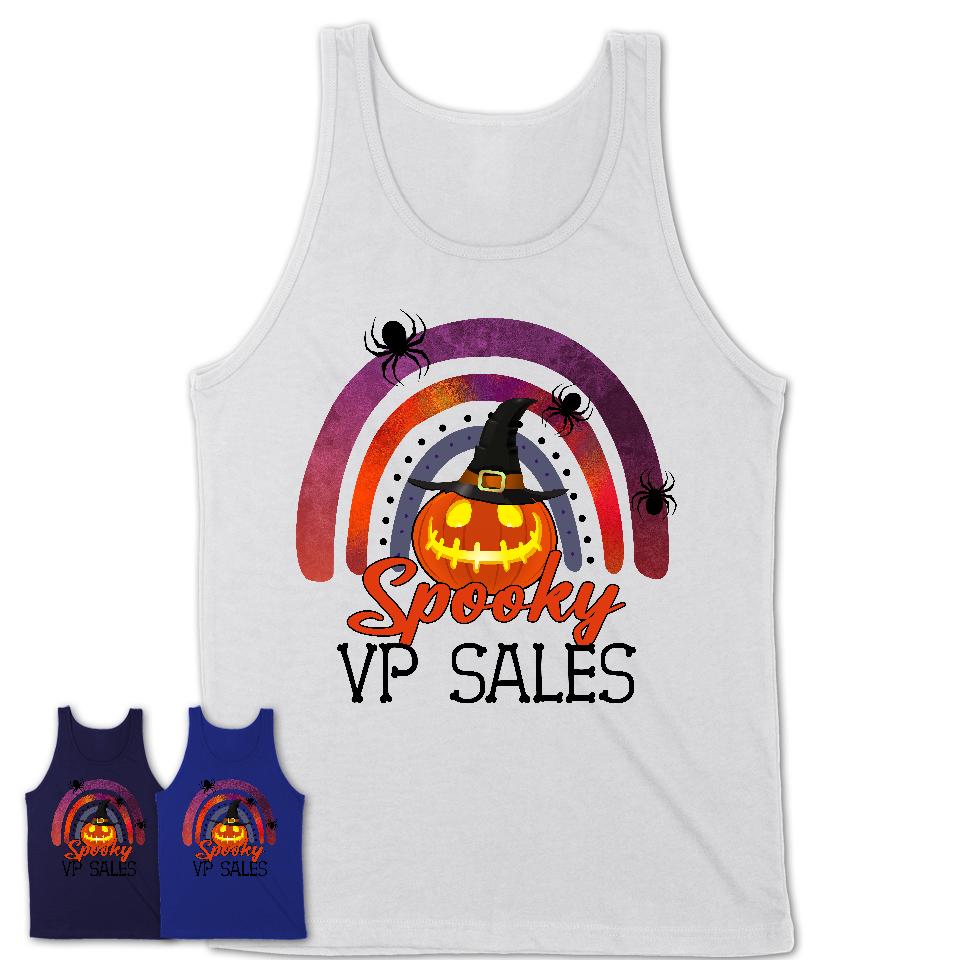 Spooky Vp Sales Shirt, Halloween Rainbow Shirt for Women, Funny Pumpkin Shirt for Vp Sales, Halloween Gift