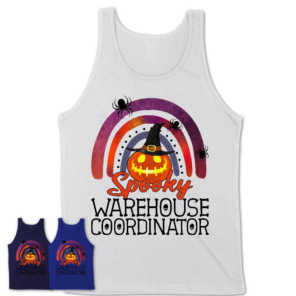 Spooky Warehouse Coordinator Shirt, Halloween Rainbow Shirt for Women, Funny Pumpkin Shirt for Warehouse Coordinator, Halloween Gift