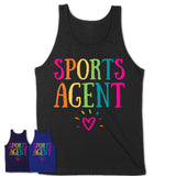 Sports Agent Rainbow Lettering Heart Shirt, Employee Appreciation Gifts