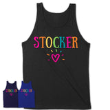 Stocker Rainbow Lettering Heart Shirt, Employee Appreciation Gifts