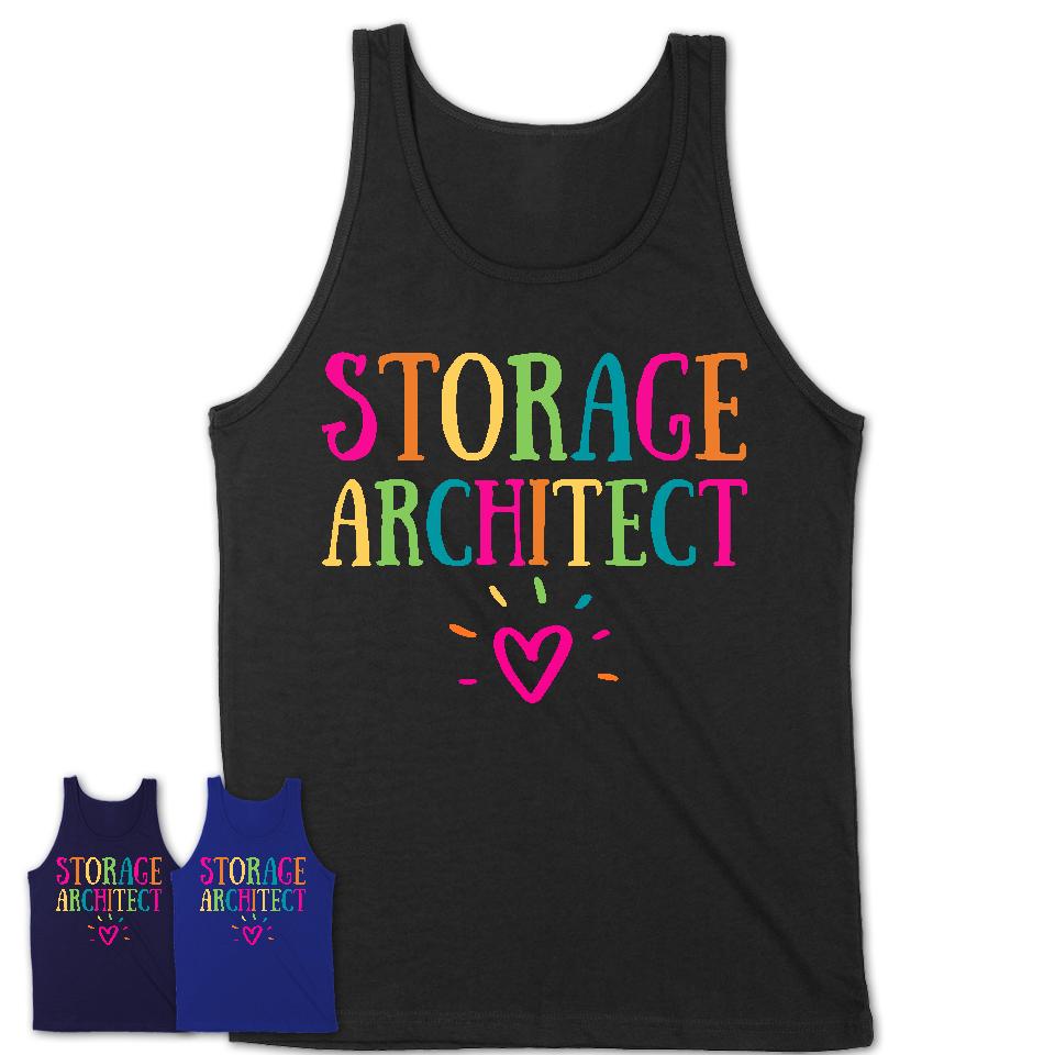 Storage Architect Rainbow Lettering Heart Shirt, Employee Appreciation Gifts