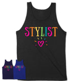Stylist Rainbow Lettering Heart Shirt, Employee Appreciation Gifts