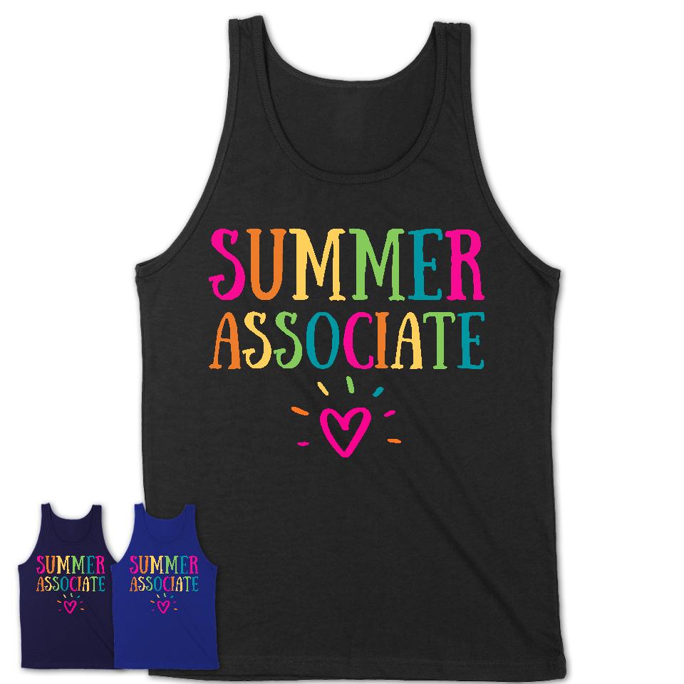 Summer Associate Rainbow Lettering Heart Shirt, Employee Appreciation Gifts