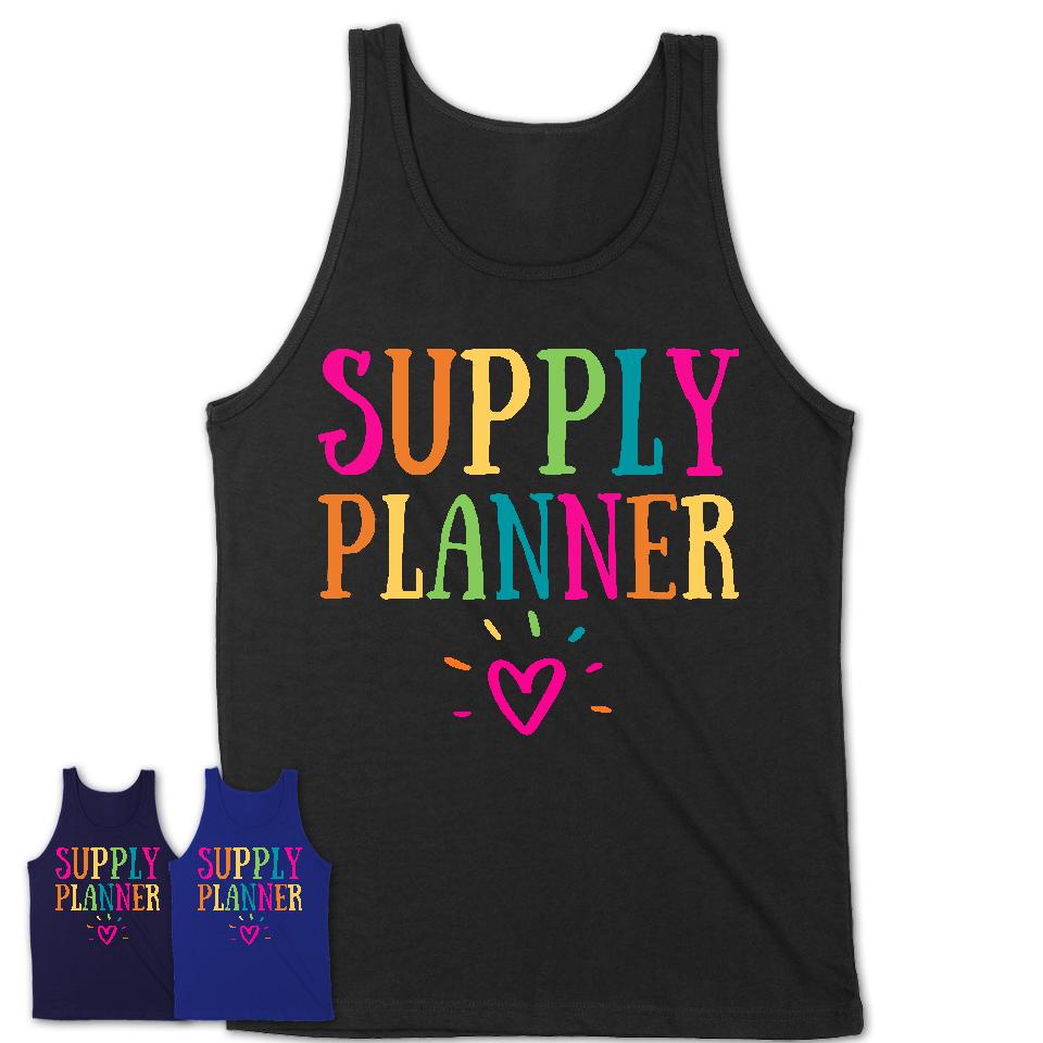 Supply Planner Rainbow Lettering Heart Shirt, Employee Appreciation Gifts
