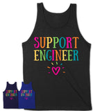 Support Engineer Rainbow Lettering Heart Shirt, Employee Appreciation Gifts