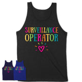 Surveillance Operator Rainbow Lettering Heart Shirt, Employee Appreciation Gifts