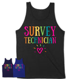 Survey Technician Rainbow Lettering Heart Shirt, Employee Appreciation Gifts