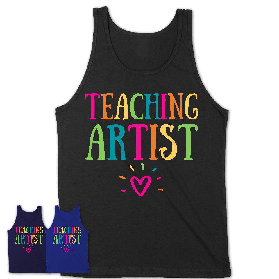 Teaching Artist Rainbow Lettering Heart Shirt, Employee Appreciation Gifts