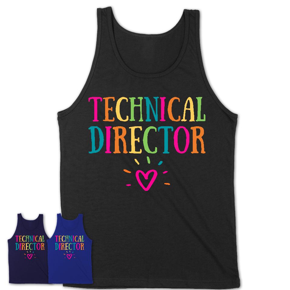 Technical Director Rainbow Lettering Heart Shirt, Employee Appreciation Gifts