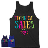 Technical Sales Rainbow Lettering Heart Shirt, Employee Appreciation Gifts