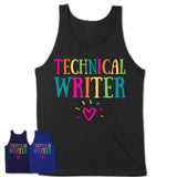 Technical Writer Rainbow Lettering Heart Shirt, Employee Appreciation Gifts
