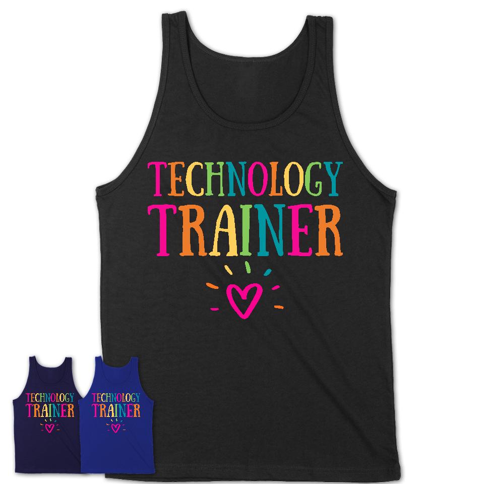 Technology Trainer Rainbow Lettering Heart Shirt, Employee Appreciation Gifts