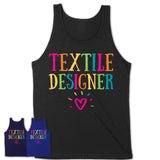 Textile Designer Rainbow Lettering Heart Shirt, Employee Appreciation Gifts