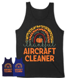 Thankful Aircraft Cleaner Shirt, Pumpkin Rainbow Sweater for Fall Lovers, Thanksgiving Gift for Aircraft Cleaner Women