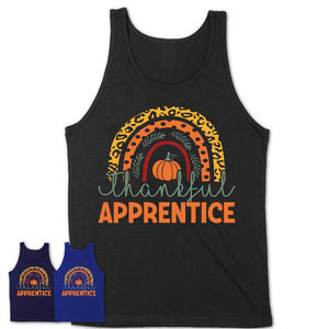 Thankful Apprentice Shirt, Pumpkin Rainbow Sweater for Fall Lovers, Thanksgiving Gift for Apprentice Women