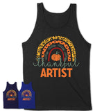 Thankful Artist Shirt, Pumpkin Rainbow Sweater for Fall Lovers, Thanksgiving Gift for Artist Women