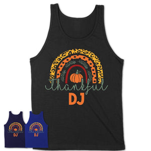 Thankful DJ Shirt, Pumpkin Rainbow Sweater for Fall Lovers, Thanksgiving Gift for DJ Women