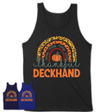 Thankful Deckhand Shirt, Pumpkin Rainbow Sweater for Fall Lovers, Thanksgiving Gift for Deckhand Women