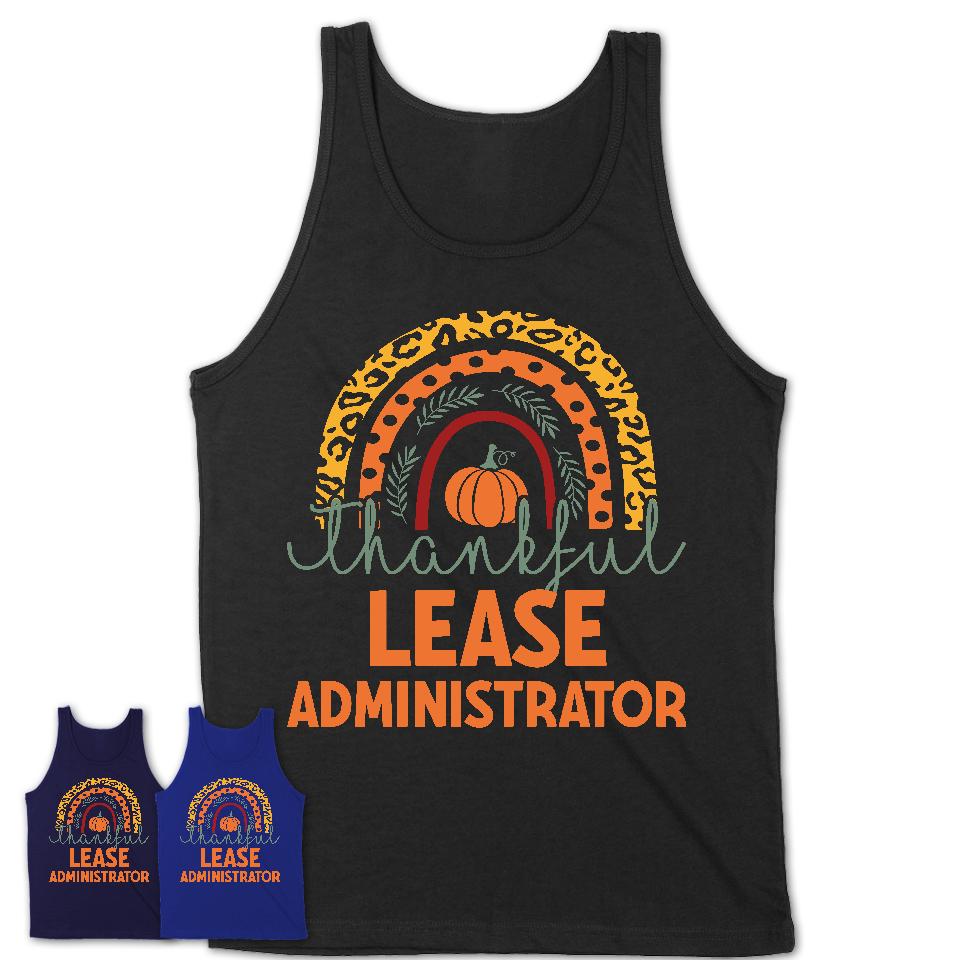 Thankful Lease Administrator Shirt, Pumpkin Rainbow Sweater for Fall Lovers, Thanksgiving Gift for Lease Administrator Women