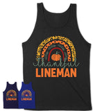 Thankful Lineman Shirt, Pumpkin Rainbow Sweater for Fall Lovers, Thanksgiving Gift for Lineman Women