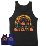 Thankful Mail Carrier Shirt, Pumpkin Rainbow Sweater for Fall Lovers, Thanksgiving Gift for Mail Carrier Women