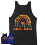 Thankful Makeup Artist Shirt, Pumpkin Rainbow Sweater for Fall Lovers, Thanksgiving Gift for Makeup Artist Women