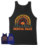 Thankful Medical Sales Shirt, Pumpkin Rainbow Sweater for Fall Lovers, Thanksgiving Gift for Medical Sales Women
