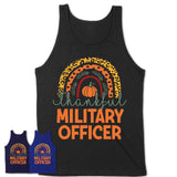 Thankful Military Officer Shirt, Pumpkin Rainbow Sweater for Fall Lovers, Thanksgiving Gift for Military Officer Women