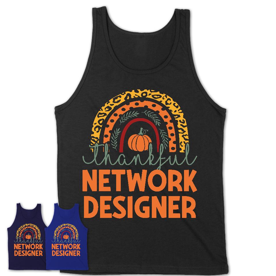 Thankful Network Designer Shirt, Pumpkin Rainbow Sweater for Fall Lovers, Thanksgiving Gift for Network Designer Women