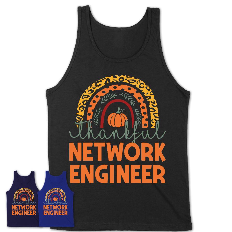 Thankful Network Engineer Shirt, Pumpkin Rainbow Sweater for Fall Lovers, Thanksgiving Gift for Network Engineer Women