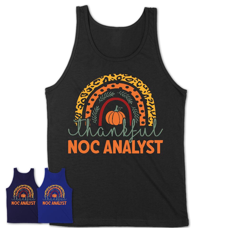 Thankful Noc Analyst Shirt, Pumpkin Rainbow Sweater for Fall Lovers, Thanksgiving Gift for Noc Analyst Women