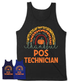 Thankful Pos Technician Shirt, Pumpkin Rainbow Sweater for Fall Lovers, Thanksgiving Gift for Pos Technician Women