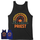 Thankful Priest Shirt, Pumpkin Rainbow Sweater for Fall Lovers, Thanksgiving Gift for Priest Women