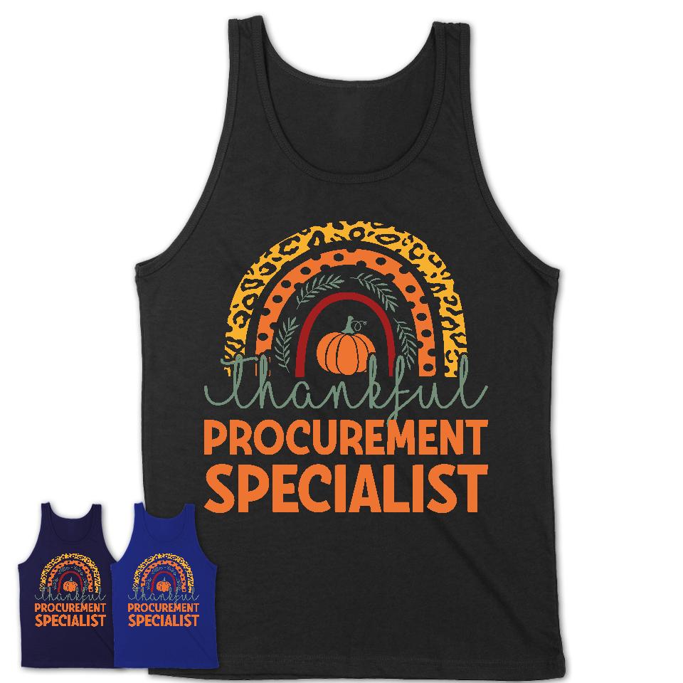 Thankful Procurement Specialist Shirt, Pumpkin Rainbow Sweater for Fall Lovers, Thanksgiving Gift for Procurement Specialist Women