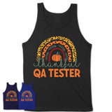 Thankful Qa Tester Shirt, Pumpkin Rainbow Sweater for Fall Lovers, Thanksgiving Gift for Qa Tester Women