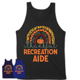 Thankful Recreation Aide Shirt, Pumpkin Rainbow Sweater for Fall Lovers, Thanksgiving Gift for Recreation Aide Women
