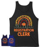 Thankful Registration Clerk Shirt, Pumpkin Rainbow Sweater for Fall Lovers, Thanksgiving Gift for Registration Clerk Women