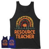 Thankful Resource Teacher Shirt, Pumpkin Rainbow Sweater for Fall Lovers, Thanksgiving Gift for Resource Teacher Women