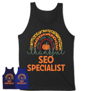 Thankful SEO Specialist Shirt, Pumpkin Rainbow Sweater for Fall Lovers, Thanksgiving Gift for SEO Specialist Women