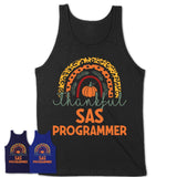 Thankful Sas Programmer Shirt, Pumpkin Rainbow Sweater for Fall Lovers, Thanksgiving Gift for Sas Programmer Women