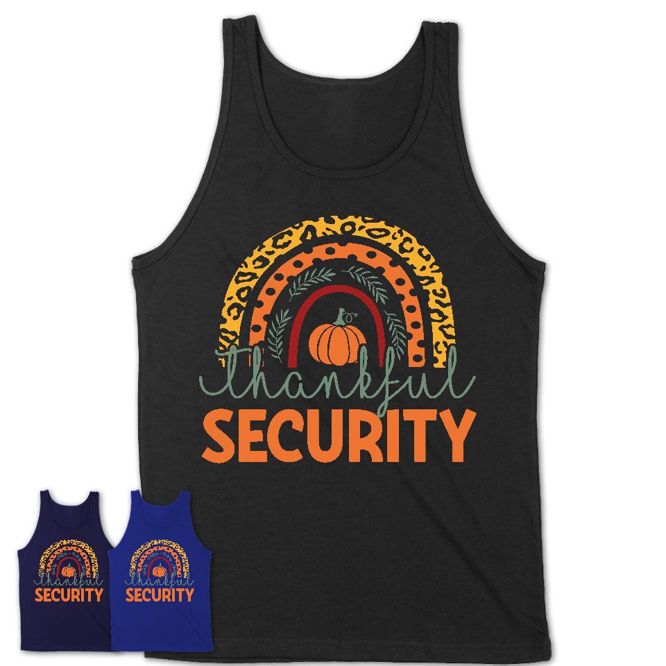 Thankful Security Shirt, Pumpkin Rainbow Sweater for Fall Lovers, Thanksgiving Gift for Security Women