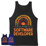 Thankful Software Developer Shirt, Pumpkin Rainbow Sweater for Fall Lovers, Thanksgiving Gift for Software Developer Women