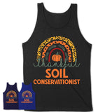 Thankful Soil Conservationist Shirt, Pumpkin Rainbow Sweater for Fall Lovers, Thanksgiving Gift for Soil Conservationist Women