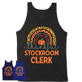 Thankful Stockroom Clerk Shirt, Pumpkin Rainbow Sweater for Fall Lovers, Thanksgiving Gift for Stockroom Clerk Women