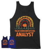 Thankful Telecommunications Analyst Shirt, Pumpkin Rainbow Sweater for Fall Lovers, Thanksgiving Gift for Telecommunications Analyst Women