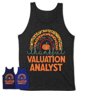 Thankful Valuation Analyst Shirt, Pumpkin Rainbow Sweater for Fall Lovers, Thanksgiving Gift for Valuation Analyst Women