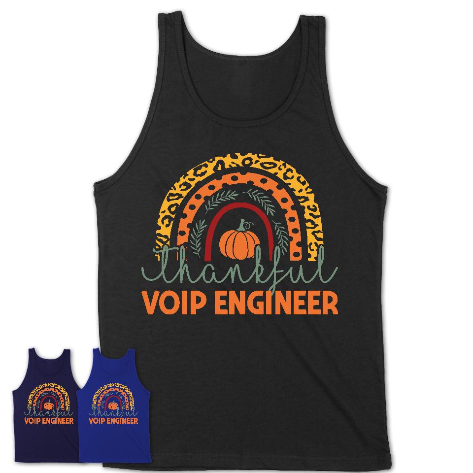 Thankful Voip Engineer Shirt, Pumpkin Rainbow Sweater for Fall Lovers, Thanksgiving Gift for Voip Engineer Women